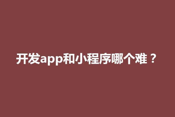 郑州开发app和小程序哪个难？有什么区别(图1)